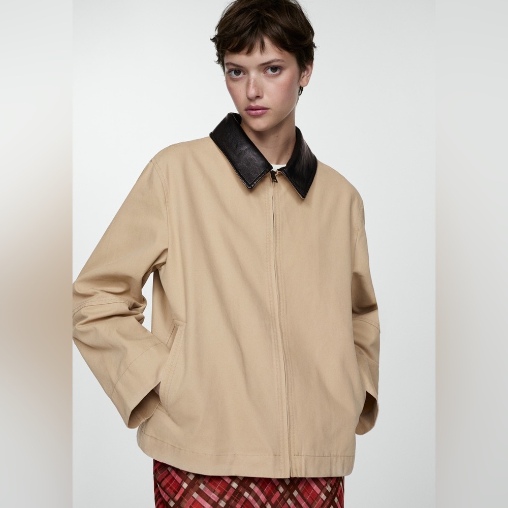 NWT MANGO Parka with Contrasting Collar